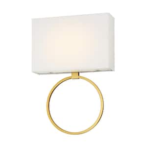 Chassell Painted Honey Gold with Polished Nickel LED Sconce