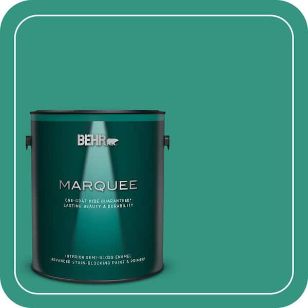 BEHR MARQUEE 1 gal. #P440-6 Esmeralda One-Coat Hide Semi-Gloss Enamel Interior Paint & Primer