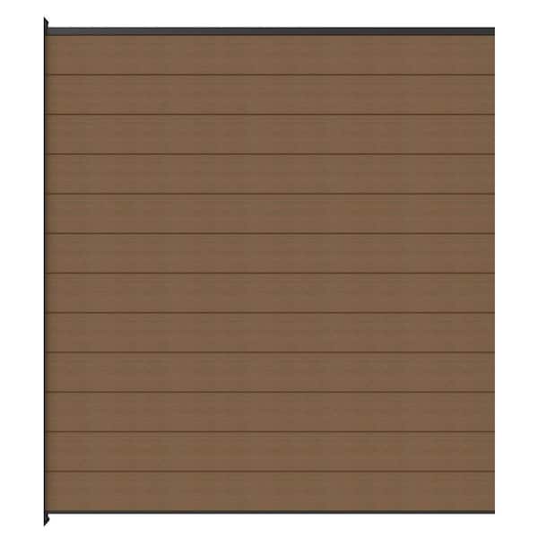 UltraEasy Flat Style Enclosures 6 ft. x 6 ft. Peruvian Teak Composite Horizontal Fence Panel Kit with Black Frame
