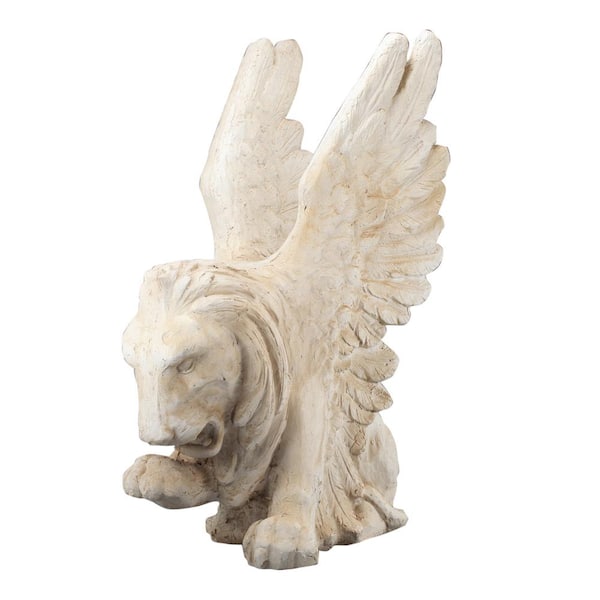 A & B Home 27 in. Gryphos Figure Weathered White