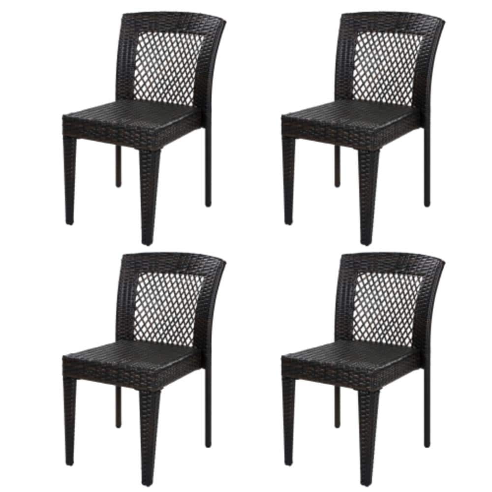 Set of 4 Iron Outdoor Dining Chairs, UV-Resistant price history on PriceWatchPro
