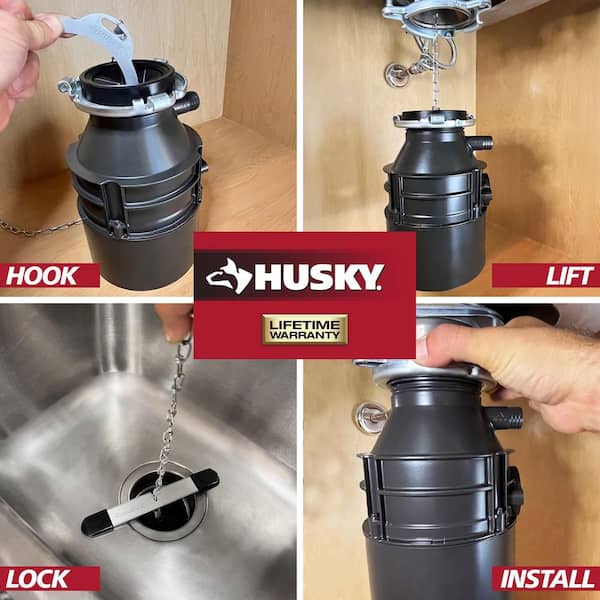TurboGrind Max 1 hp Garbage Disposal with Power Cord and Husky