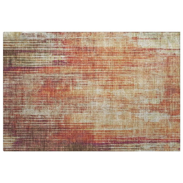 Dream Shag Premium Machine Washable Abstract ADS582 Paprika 2 ft. x 3 ft. Accent Rug