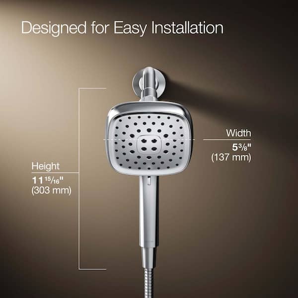 4-spray 5.375 in. Dual Shower Head and Handheld Shower Head in Chrome 4-spray 5.375 in. Dual Shower Head and Handheld Shower Head in Chrome
