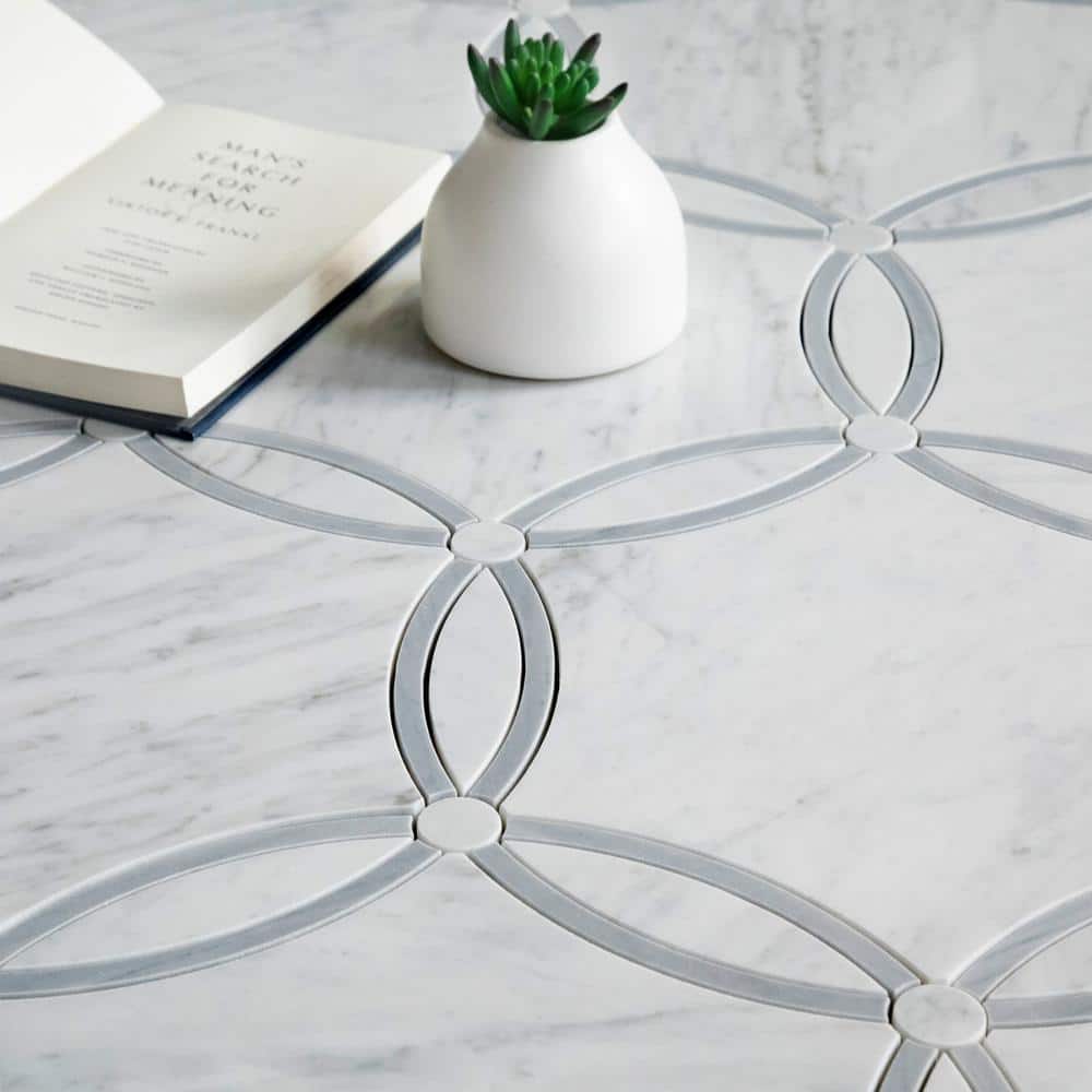 Carrara White Polished Marble Mosaic Tile for Floors and Walls