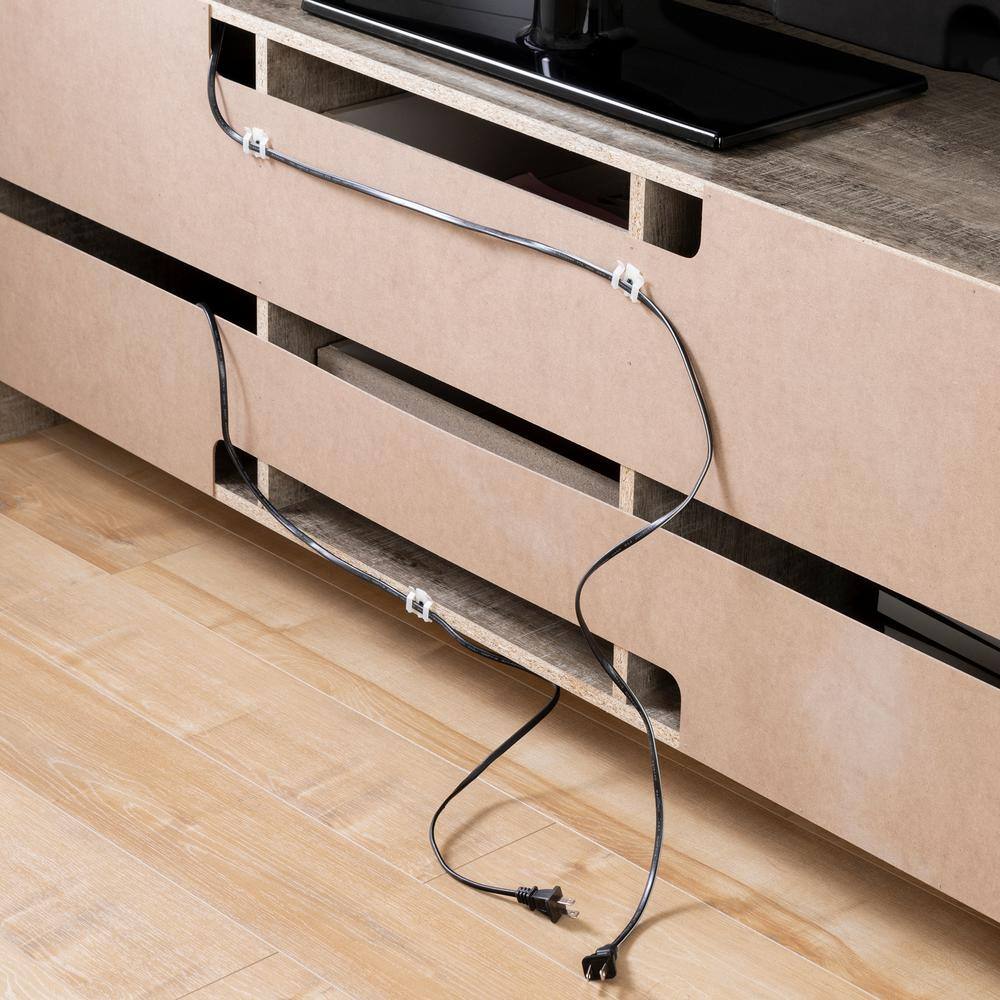 Weathered Oak 59" TV Stand with Cabinet and Drawers