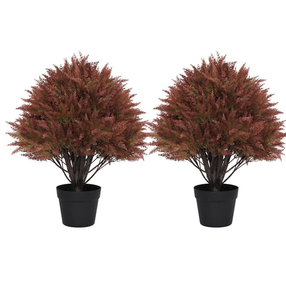 2 ft. Fall Artificial Cedar Ball Topiary Bushes Potted Tree (2-Pack) Fall Decor Plants price history on PriceWatchPro