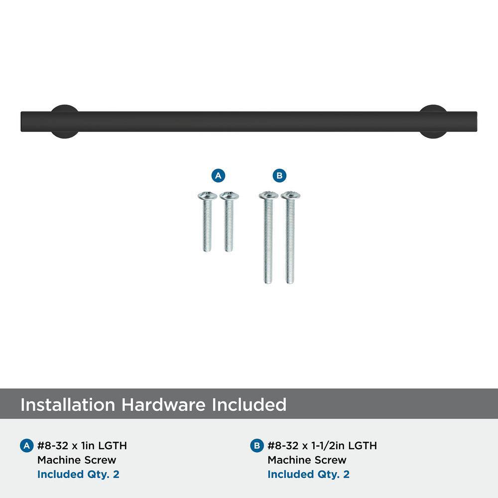 Everett 10-1/16 inch Matte Black Nickel Cabinet Pull