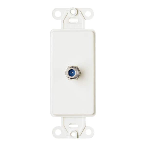 Leviton Decora Wall Jack with F-Type Coaxial Connector, White