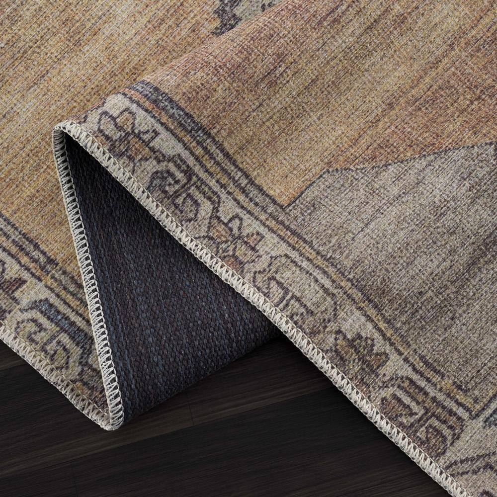 Medinah Dark Red and Camel Chenille Area Rug 6'7" x 9'