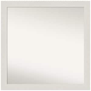 Rustic Plank White Narrow 29.5 in. W x 29.5 in. H Non-Beveled Bathroom Wall Mirror in Cream, White