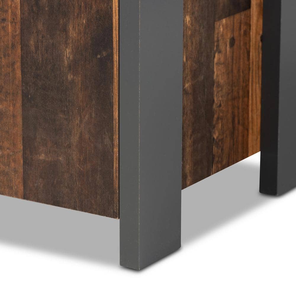 Ranger Rustic Brown Wood and Grey Metal Mid-Century Sideboard