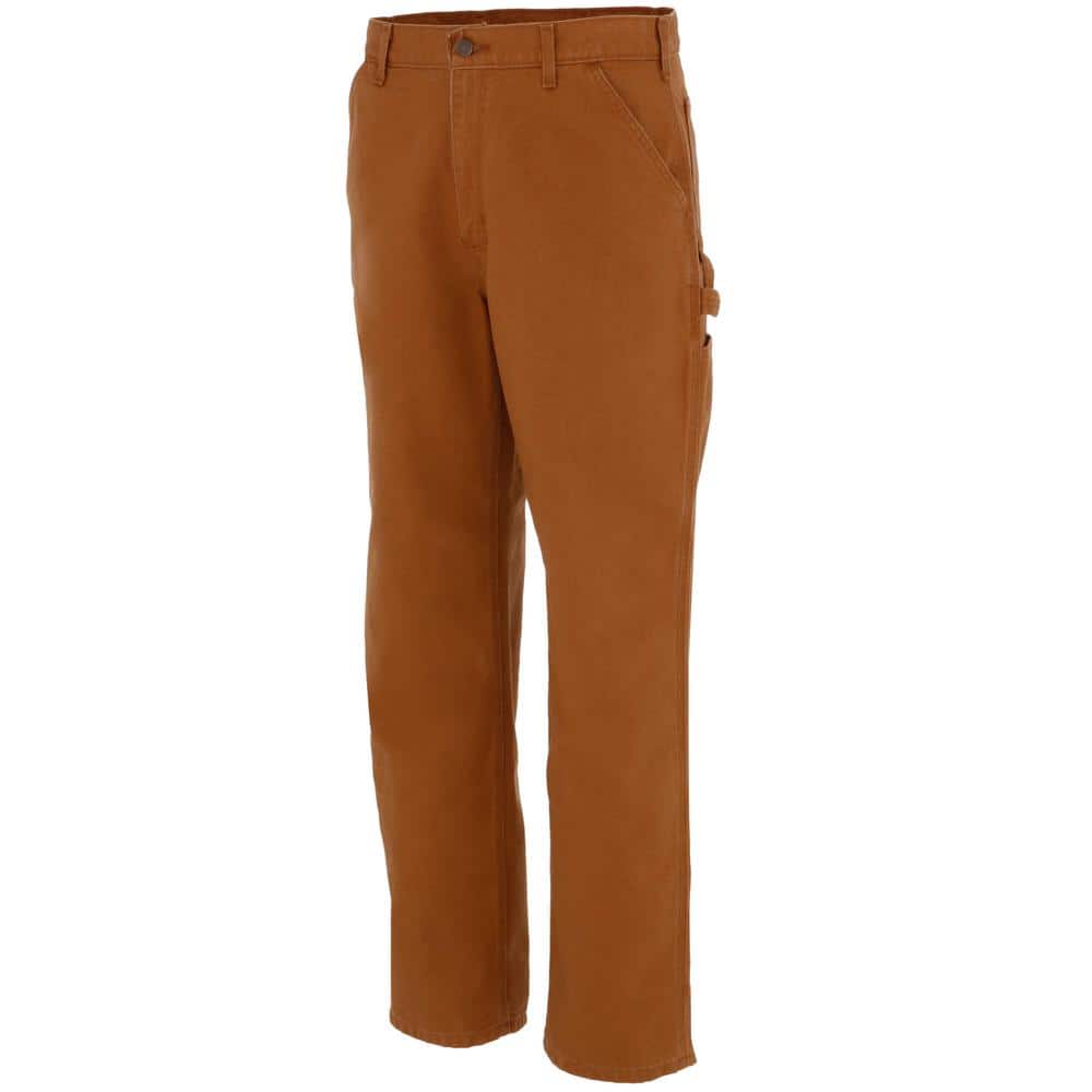 Carhartt Men's 34x32 Brown Cotton Straight Leg Non-Denim Bottoms