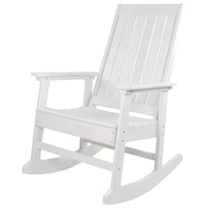 All Weather Recycled Plastic Outdoor Rocking Chair White