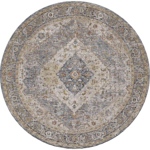 Ivy Blue 8 ft. Round Boho Moroccan Area Rug