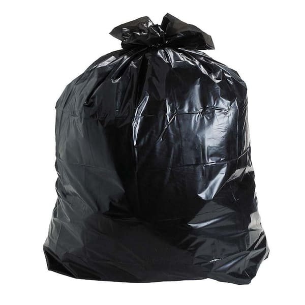 60 Gallon Black Repro Trash Bags - 2 Mil