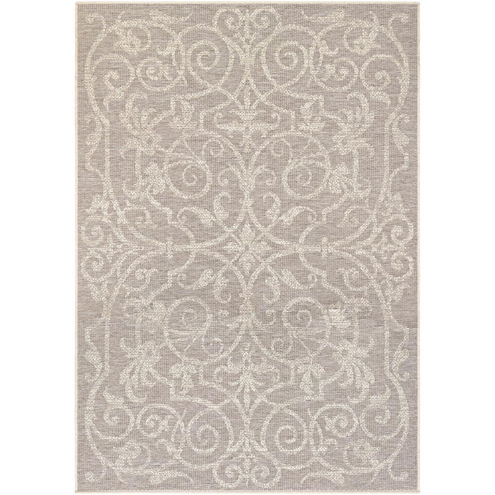 Cocoa Natural Geometric Flat-Woven Synthetic Area Rug - 7'6" x 10'9"