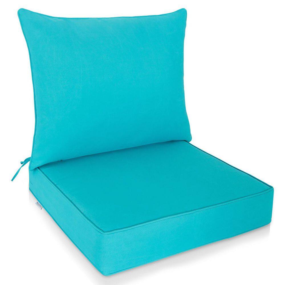 25 in. W x 25 in. D Blue Universal Outdoor Dining Chair Seat Back Cushion price history on PriceWatchPro