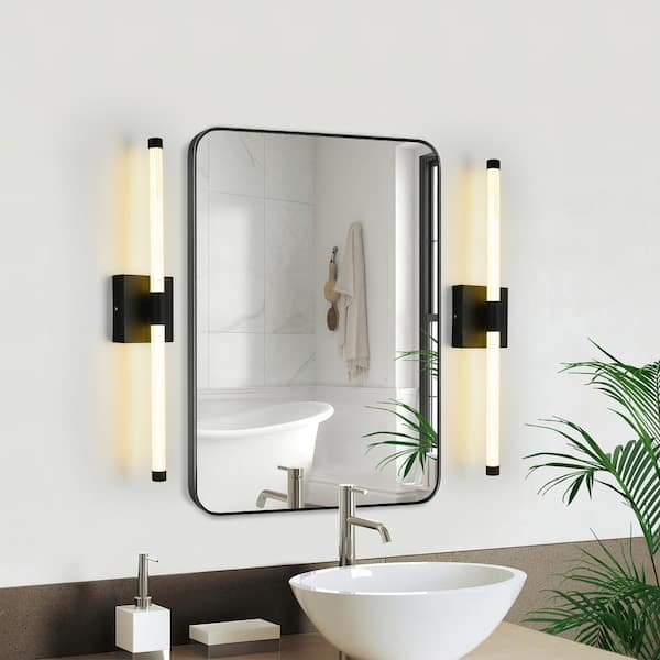 GoYeel 23.62 in. 2 Lights Matte Black Modern/Contemporary Bathroom LED Vanity Light Bar