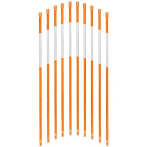 36 in. Hollow Driveway Markers 5/16 in. Dia Driveway Poles for Easy Visibility at Night Reflective, Orange (20-Pack)