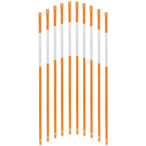 FiberMarker 48 in. Orange Hollow Reflective Driveway Markers for Easy Visibility at Night 5/16 in. Dia (20-Pack)