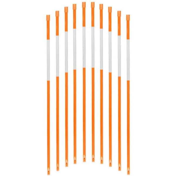Ecostake 36 in. Snow Stakes Driveway Markers 5/16 in. Dia Hollow Snow Markers Plant Stake Orange (100-Pack)