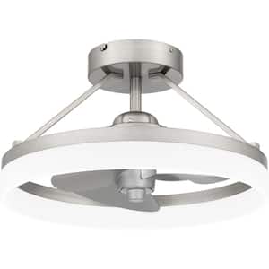 Cohen 19.75 in. LED Indoor Brushed Nickel Ceiling Fan with Remote