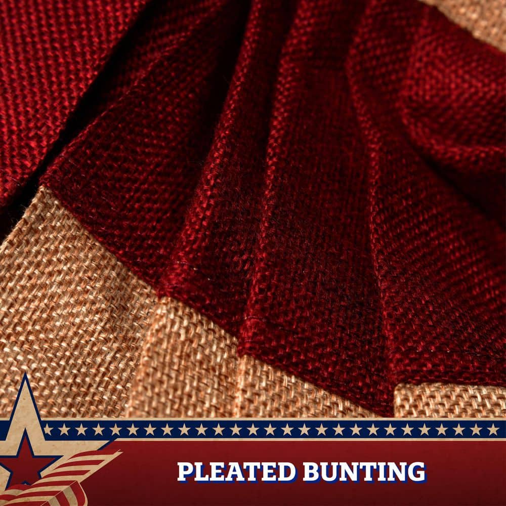 Patriotic Red and Blue Polyester Pleated Fan Flag 3x6FT