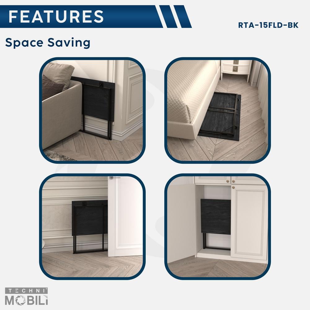 Black Particle Board Foldable Computer Desk