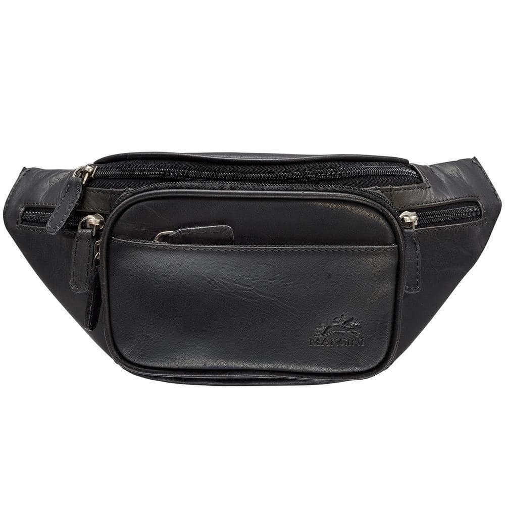 Mancini Buffalo Collection 5.5 in. Black Leather Classic Waist