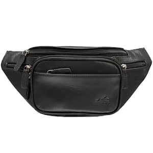 Buffalo Collection 5.5 in. Black Leather Classic Waist pack