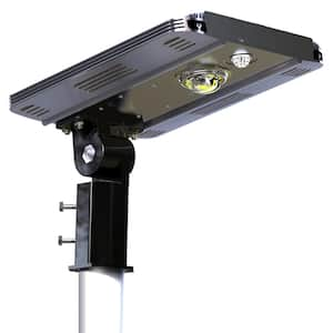 100-Watt Equivalence 1600 Lumen Brown Motion Sensing Dusk to Dawn Integrated LED AI Smart Solar Flood Light w/10' Pole