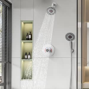 Single-Handle 2-Spray Shower Faucet in Brushed Nickel (Valve Included)