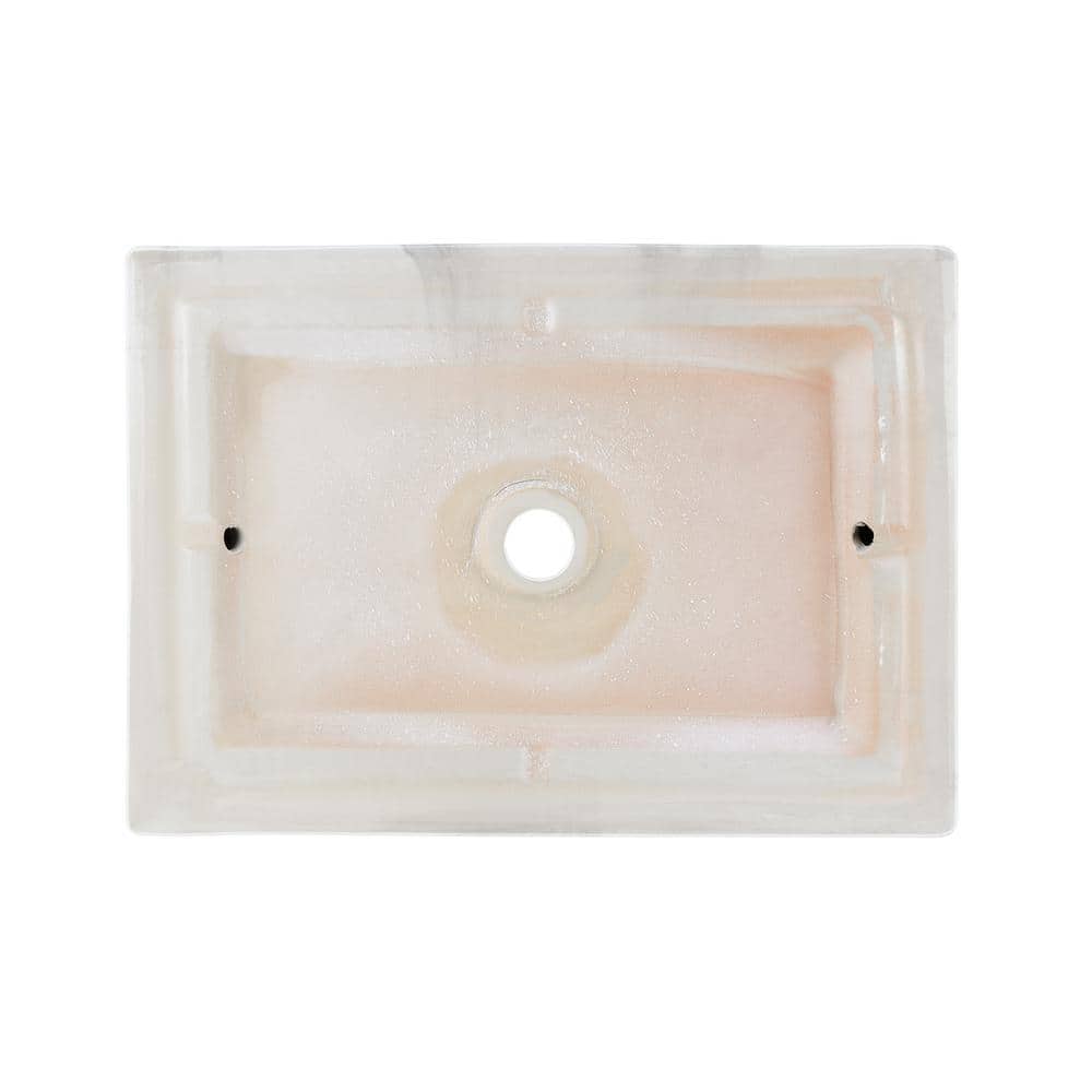 Voltaire 22" White Marble Ceramic Vessel Sink