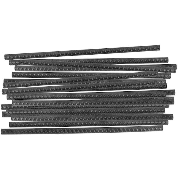 NVNOO 3/8 in. x 15 in. Black Metal Ground Rebar Stakes for Concrete Forming, Camping Tent, Plant Stakes (16-Pack)