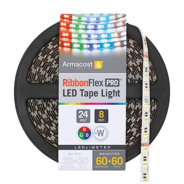 Armacost Lighting RibbonFlex Pro 8.2 ft. (2.5 m) Multi-Color and White LED Tape Light 60 Plus 60 LEDs