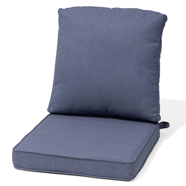 21 x 22 in. Denim Blue Outdoor Chair Cushion Set for Patio Furniture with Removable Cover