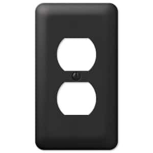 Declan 1 Gang Duplex Steel Wall Plate - Black