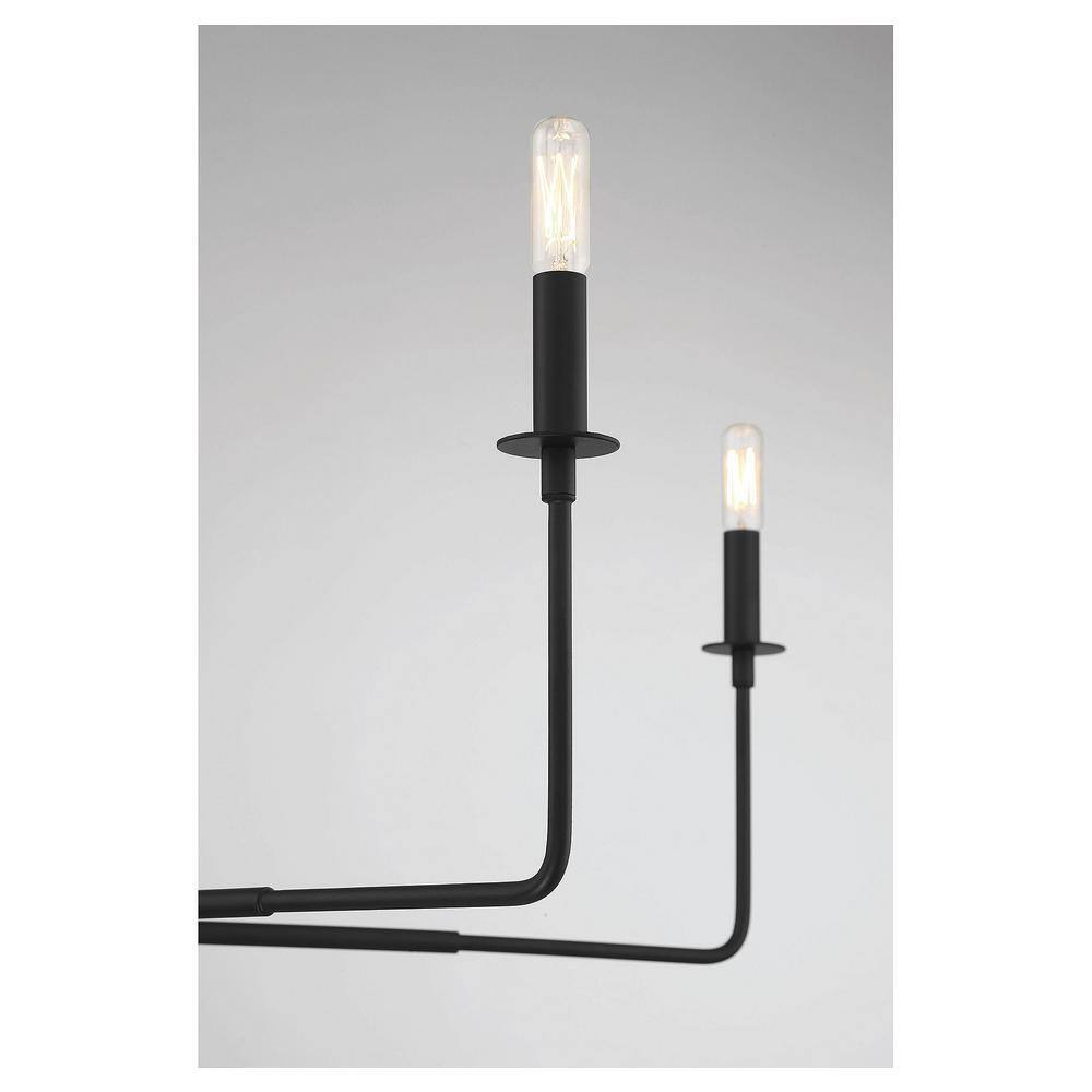 Salerno Matte Black Rustic 6-Light Chandelier (42" W x 25" H)