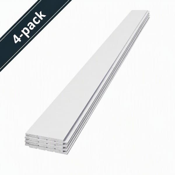 Edge 1 in. x 8 in. x 8 ft. Timeless Primed White Smooth Nickel Gap