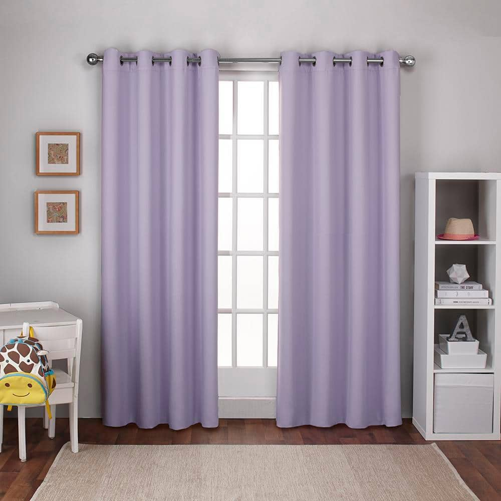 Lilac Purple Woven Thermal Blackout Curtain 52 In W X 84 In L