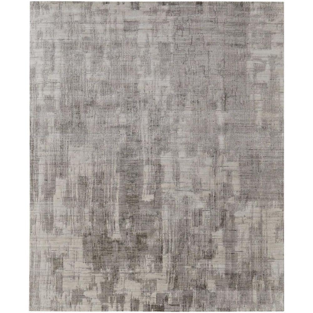 HomeRoots 5 ft. x 8 ft. Gray, Ivory Abstract Area Rug 2000566962 - The ...