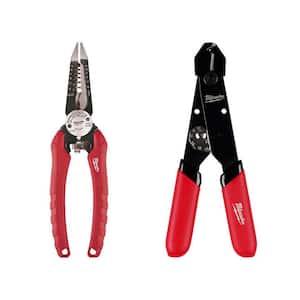 7.75 in. Combination 6-in-1 Wire Strippers Pliers w/12-24 AWG Adjustable Compact Wire Stripper/Cutter (2-Piece)