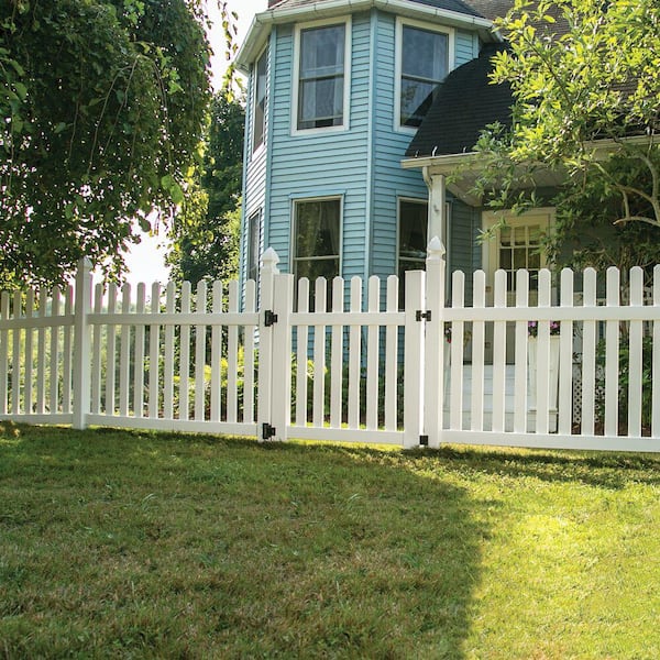 Barrette Outdoor Living Seneca White Vinyl Picket Fence Panel
