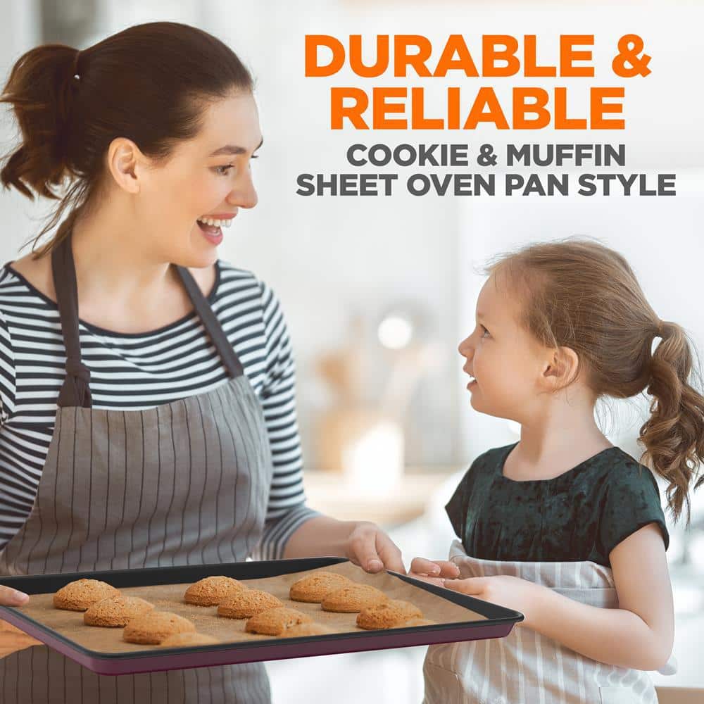 NutriChef 8-Piece Plum Nonstick Stackable Bakeware Set