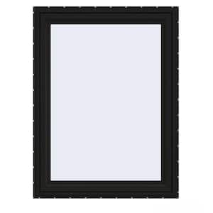 36 in. x 48 in. V-4500 Series Black Exterior/White Interior FiniShield Vinyl Left-Handed Casement Window w/Mesh Screen