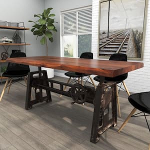 33 in. x 71 in. Dark Brown Industrial Rectangular Dining Table