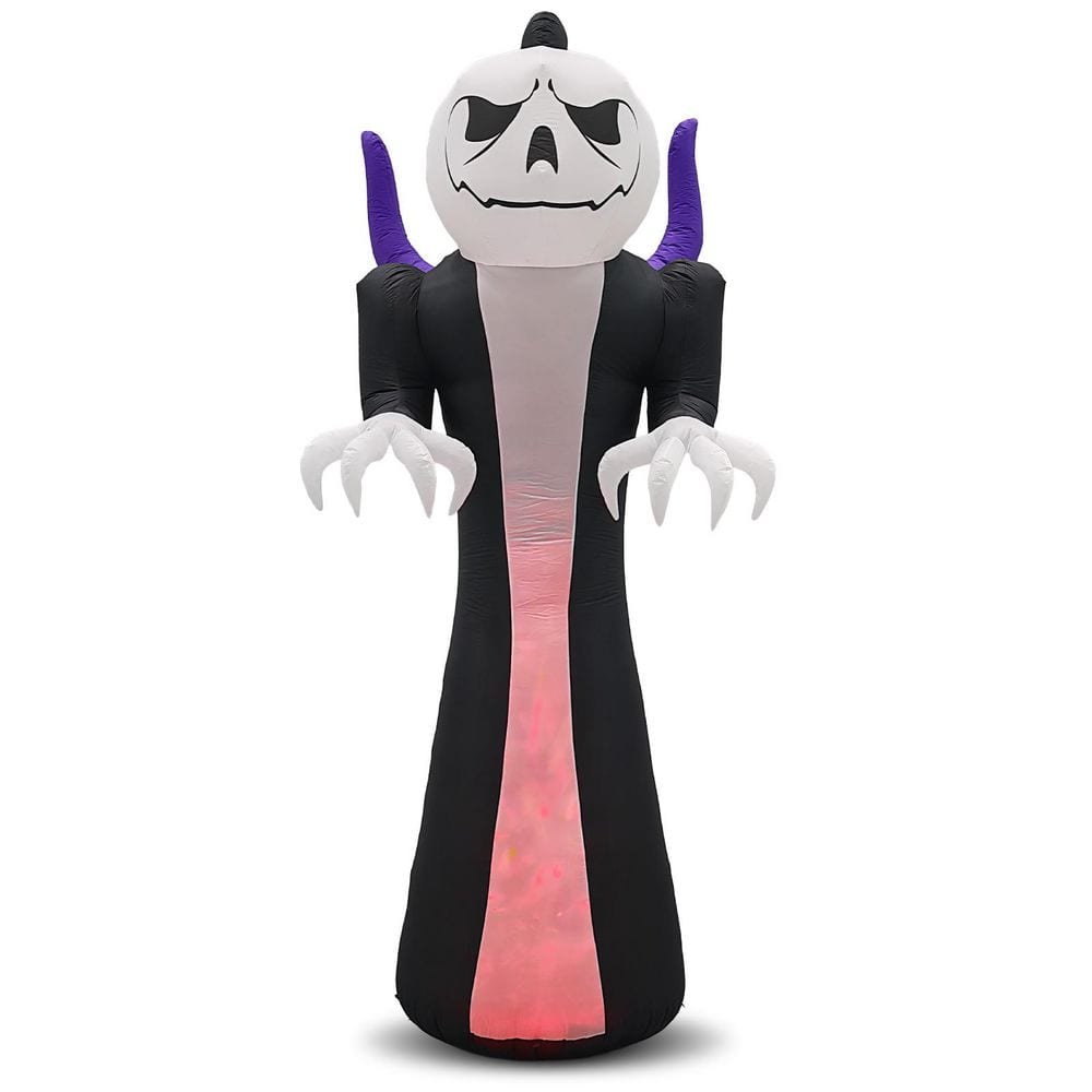 Karl home 12 ft. LED Grim Reaper with Jack-o'-Lantern Pumpkin Head Halloween Inflatable