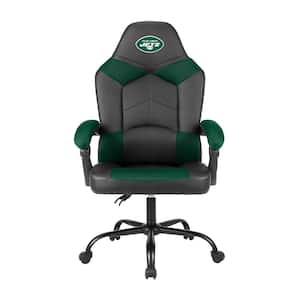 New York Jets Black Polyurethane Oversized Office Chair with Reclining Back
