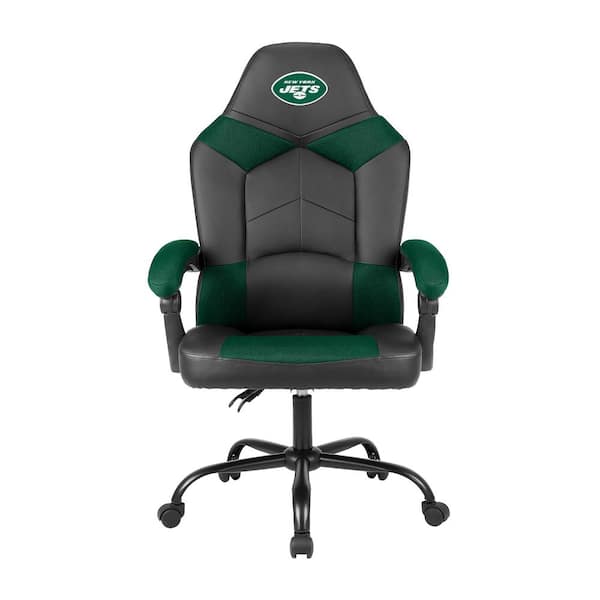 IMPERIAL New York Jets Black Polyurethane Oversized Office Chair with Reclining Back